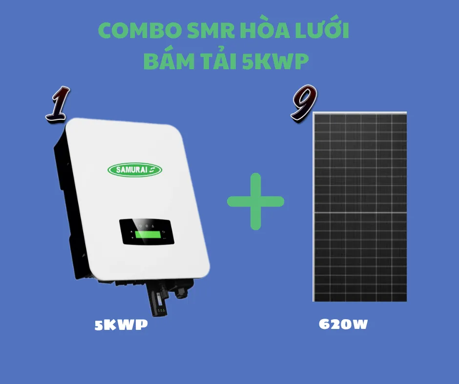 Hình ảnh COMBO ĐIỆN MẶT TRỜI HÒA LƯỚI BÁM TẢI SMR 5KWP