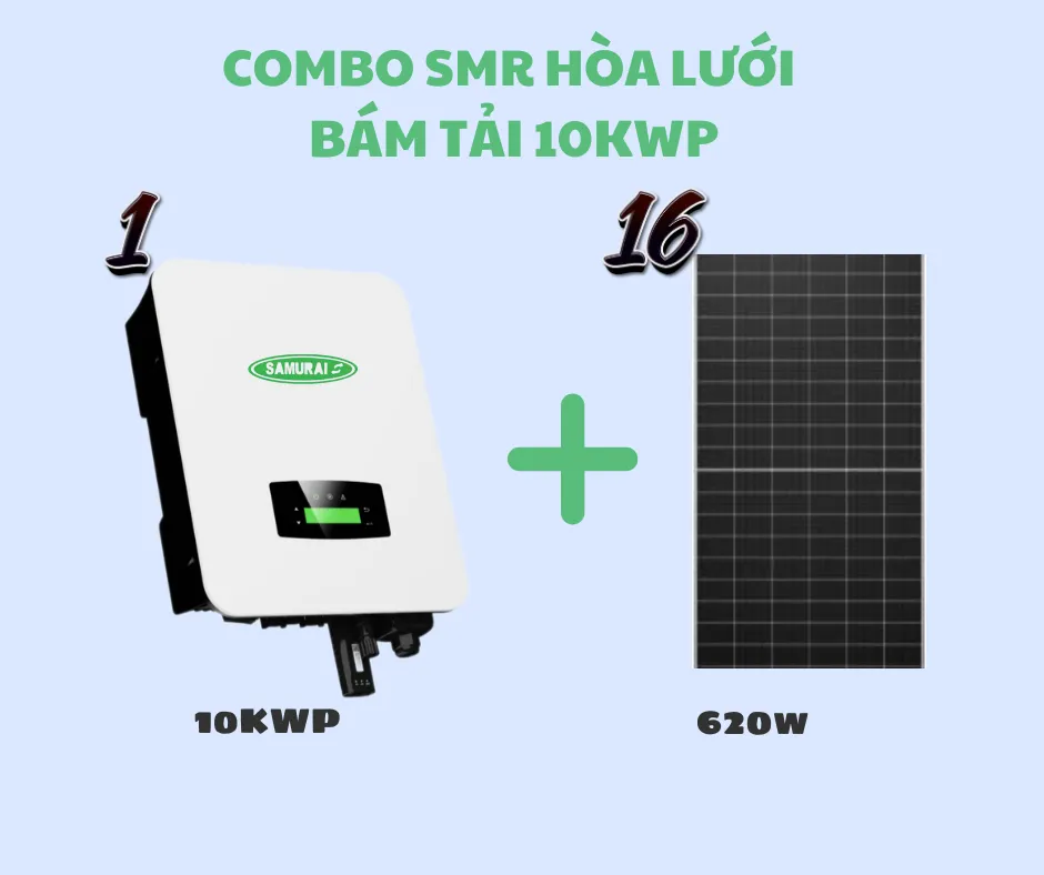 Hình ảnh COMBO ĐIỆN MẶT TRỜI HÒA LƯỚI BÁM TẢI SMR 10KWP